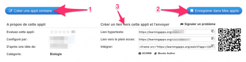 Partager une apps sur learning Apps {PNG}