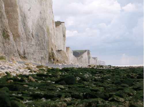 Base de la falaise avec ses Valleuses {JPEG}